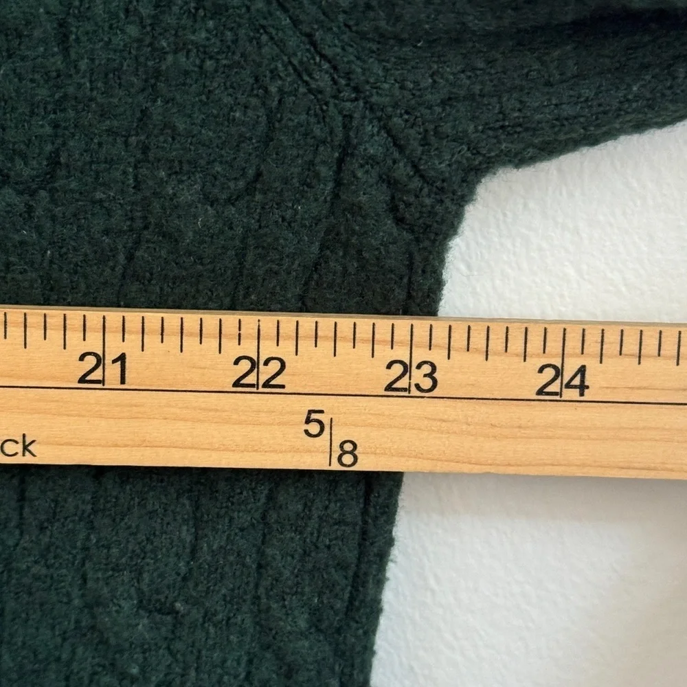 J. CREW Cable Knit Sweater Size Large Forest Green Cotton Men’s Pullover Soft